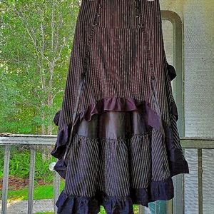 Western style Hi low pinstrip ruffle skirt